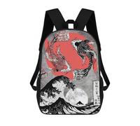 sinyumoney Yin Yang Koi Fish Mochilas Para Niños Y Estudiantes, Mochilas Escolares Impresas En 3D, Mochilas Para Estudiantes De Primaria Y Secundaria, Mochilas Para Niños Y Niñas 17inch