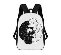 sinyumoney Yin Yang Poodle Dogs Mochila Escolar, Mochila Infantil Para Niños Y Adolescentes, Regalos, Mochilas De Día Con Impresión 3D, Mochila Escolar, Mochila Para Libros 17inch