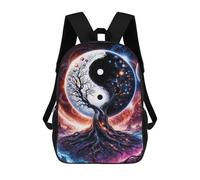 sinyumoney Yin Yang Tree of Life Mochila Escolar Infantil De 17 Pulgadas, Mochila Escolar Impresa En 3D Para Niños De Primaria Y Secundaria