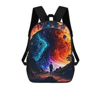 sinyumoney Yin-Yang Universe Cosmic Balance Mochilas Para Niños Y Estudiantes, Mochilas Escolares Impresas En 3D, Mochilas Para Estudiantes De Primaria Y Secundaria Para Niños Y Niñas 17inch