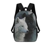 sinyumoney Yin Yang Wolves Art Print -2 Mochila Escolar Grande Resistente Al Agua Para Portátil Para La Escuela/trabajo/viajes 17inch