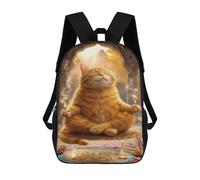 sinyumoney Yoga Cat in Meditation Pose Mochilas Escolares Para Ordenador, Ideales Para El Colegio/trabajo/viajes, Acampadas, Aventuras Al Aire Libre Y Viajes Diarios 17inch