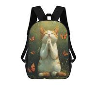 sinyumoney Yoga Cat with Butterflies -1 Mochila Escolar Para Institutos De Secundaria Mochila Informal - Perfecta Para Viajes, Trabajo Y Uso Diario 17inch