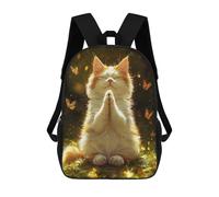 sinyumoney Yoga Cat with Butterflies Mochila Mochila Informal Para El Día A Día, Para La Escuela, El Trabajo Y Los Viajes Para Hombres, Mujeres Y Adolescentes 17inch