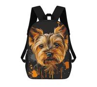 sinyumoney Yorkshire Terrier Art Print Mochila Escolar Infantil De 17 Pulgadas, Mochila Escolar Impresa En 3D Para Niños De Primaria Y Secundaria