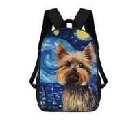 sinyumoney Yorkshire Terrier Starry Mochila Escolar, Mochila Infantil Para Niños Y Adolescentes, Regalos, Mochilas De Día Con Impresión 3D, Mochila Escolar, Mochila Para Libros 17inch