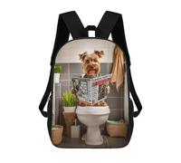 sinyumoney Yorkshire Terrier Toilet Mochilas Para Niños Mochila Escolar Mochila Escolar Impresa En 3D Para Niños Estudiantes De Primaria Y Secundaria 17inch
