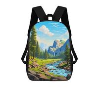 sinyumoney Yosemite Spring Pixel Art Mochila Escolar Para Niños De 17 Pulgadas, Mochila Informal De Viaje Para Niños Y Niñas, Mochila De Gran Capacidad Para El Día A Día 17inch