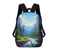 sinyumoney Yosemite View Pixel Art Mochila Con Bolsillo Mochilas Impresas En 3D, Mochilas De Viaje, Mochilas Para Libros, Mochila Escolar Para Niños 17inch