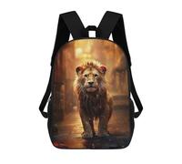 sinyumoney Young Lion City Street Mochilas Para Niños 17inch Mochila Escolar Mochila Escolar Impresa En 3D Para Niños De Primaria Y Secundaria