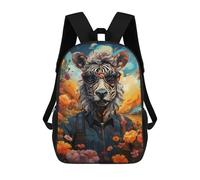 sinyumoney Zebra in Sunglasses Floral Background Mochilas Escolares Para La Escuela Secundaria, Preparatoria, Universidad Y Viajes Para Niños/niñas/adolescentes 17inch