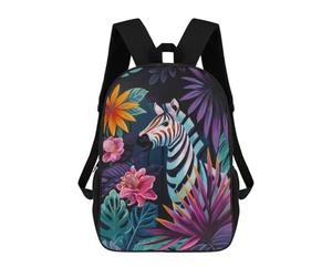 sinyumoney Zebra in Tropical Floral Setting Mochila Infantil, Mochila Escolar De Gran Capacidad Para Estudiantes, Mochila Para Libros, Mochila Para Niños, Niñas, Adultos Y Adolescentes 17inch