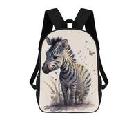 sinyumoney Zebra in Wildflowers Mochila Escolar Infantil Impresa En 3D Para Niños, Mochilas De Viaje, Bolsas Para Libros Para Niños Estudiantes De Primaria 17inch
