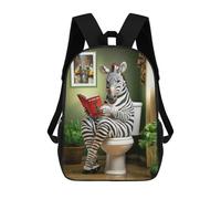 sinyumoney Zebra on The Toilet Mochila Escolar Para Niñas Mochila Impermeable Mochila Informal De Día Mochila Ligera Para Niño Y Niña Mochila Escolar 17inch