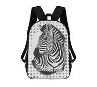sinyumoney Zebra Portrait with Polka Dots Mochila Escolar Infantil Con Impresión 3D, Mochila Escolar Informal Para Niños De Primaria Y Secundaria 17inch