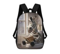 sinyumoney Zebra Reading on Toilet Mochilas Escolares Ligeras Para Aeropuerto, Estudiantes Universitarios, Mochila Para La Escuela/trabajo/viajes 17inch