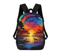 sinyumoney Zebra Serenity Sunset Reflections Mochilas Escolares Para Niños Y Niñas, Mochilas Deportivas Informales Para Primaria, Mochilas De Gran Capacidad Para Libros 17inch