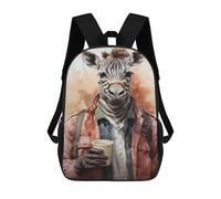 sinyumoney Zebra with Coffee Art Print Mochilas Infantiles Impresas En 3D Para Niños. Mochilas De Viaje De Moda Para Niños. Mochila Escolar Para Estudiantes De Primaria Y Secundaria.