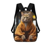 sinyumoney Zen Cat Monk Mochila Grande Escolar Para Niños - Perfecta Para Viajes, Trabajo Y Uso Diario 17inch