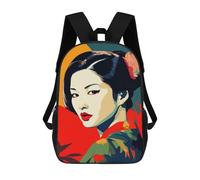 sinyumoney Zen Geisha Beauty Mochila Escolar Infantil De 17 Pulgadas Con Estampado 3D De Películas De Anime Para Niños, Mochila De Viaje, Mochila Escolar Infantil