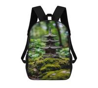 sinyumoney Zen Japanese Pagoda Temple Mochila Para Niños, Adolescentes Y Estudiantes, Mochilas Para Niñas, Mochilas Para Niños Pequeños, Primaria Y Secundaria 17inch