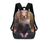 sinyumoney Zen Meditating Corgi Dog Mochila Escolar Impresa En 3D Para Niños, Mochila Escolar, Mochilas De Viaje, Bolso Informal De Moda Para Niños Y Estudiantes 17inch
