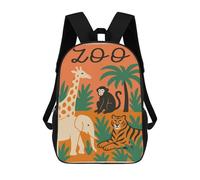 sinyumoney Zoo Animals Illustration Mochila Impermeable Para Ordenador Portátil Para Acampada, Aventuras Al Aire Libre Y Viajes Diarios 17inch