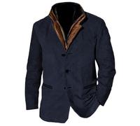 Sinyuyong Chaqueta vintage de ante sintético for hombre, forro polar, botones gruesos, cuello de solapa, estilo ropa de trabajo(C,XXX-Large)