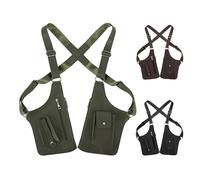 Sinyuyong Men's Anti-Theft Crossbody Bag - Hidden Underarm Shoulder Pouch - PU Leather Phone Wallet Bag - Multi-Pocket Travel Hiking(C)