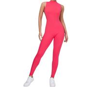 Sinyuyong Mono de yoga de una pieza for mujer | Mono deportivo con espalda en V y control de abdomen | Body deportivo(D,XL)