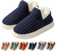 Sinyuyong Pantuflas de invierno for suelos de madera, cómodas y peludas, for mujer y hombre, con agarre seguro, for uso en interiores y exteriores.(Blue,36/37)