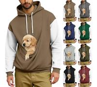 Sinyuyong Pet Carrier Hoodies for Men Cat Dog Puppy Autumn Winter Long Sleeve Comfortable Warm Lightweight Fleece Pullover(F,M)