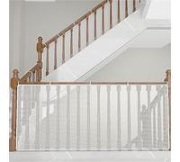 Sinyuyong Puerta de Seguridad Ajustable Extra Ancha: Protector Universal for barandillas de escaleras y Balcones a Prueba de niños, Mascotas y Juguetes(White,600-90CM)