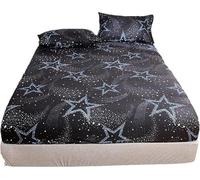 Sinyuyong Sábana Ajustable cepillada Style & Comfort, con Estampado de Estrellas y Cuadros de Anime, for niños.(200 * 220 * 25cm)