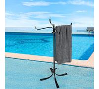 Sinyzope Toallero de Piscina al Aire Libre, Metal Resistente Que Nunca se inclina, Accesorios de Piscina de 4 Barras, Accesorios de bañera de hidromasaje, toallero de pie, toallero de pie, diseño