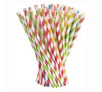 sinzau 300 Piezas 19,7 Cm Pajitas De Papel Coloreadas - Pajitas De Papel Biológicamente Degradables - para Restaurantes Bares Fiestas Café Jugo