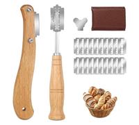 sinzau Cuchillo de panadero cojo de pan, herramienta de afeitar para masa con 20 cuchillas, cortador de panadero, cuchillo de panadero, cuchillo de puntuación para cortar baguettes