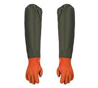 sinzau Guantes Para Estanque, Guantes Largos Impermeables Para Chorro de Arena de PU, 74 cm (Naranja)