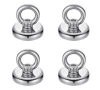 sinzau Imanes de neodimio, 4 unidades de ganchos magnéticos, 25 mm imán con gancho, gancho magnético de neodimio, imán de ojal de neodimio, para frigoríficos, cocinas, garajes, acampadas