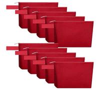 Sinzip 10 bolsas de maquillaje de lona de algodón con parte inferior y correa, bolsa de cosméticos multiusos con cremallera, bolsa de aseo de viaje, bolsa de manualidades en blanco, Rojo -, S