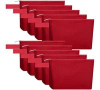 Sinzip 10 bolsas de maquillaje de lona de algodón con parte inferior y correa, bolsa de cosméticos multiusos con cremallera, bolsa de aseo de viaje, bolsa de manualidades en blanco, Rojo -, M
