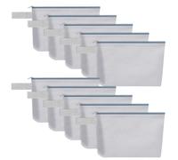 Sinzip 10 bolsas de maquillaje de lona de algodón con parte inferior y correa, bolsa de cosméticos multiusos con cremallera, bolsa de aseo de viaje, bolsa de manualidades en blanco, Gris, S