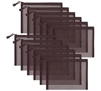 Sinzip 12 bolsas de malla de nailon con cremallera, bolsas de cosméticos de malla, bolsas de maquillaje, estuche para lápices, bolsas de viaje multiusos para cosméticos, suministros de oficina y