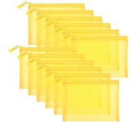 Sinzip 12 bolsas de malla de nailon con cremallera, bolsas de cosméticos de malla, bolsas de maquillaje, estuche para lápices, bolsas de viaje multiusos para cosméticos, suministros de oficina y