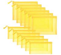 Sinzip 12 bolsas de malla de nailon con cremallera, bolsas de cosméticos de malla, bolsas de maquillaje, estuche para lápices, bolsas de viaje multiusos para cosméticos, suministros de oficina y