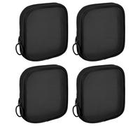 Sinzip 4 bolsas de malla de nailon con cremallera, bolsas de cosméticos de malla, bolsas de maquillaje, bolsas de aseo de viaje multiusos para suministros de oficina y accesorios de viaje, Negro -, S,