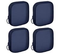 Sinzip 4 bolsas de malla de nailon con cremallera, bolsas de cosméticos de malla, bolsas de maquillaje, bolsas de aseo de viaje multiusos para suministros de oficina y accesorios de viaje, Azul