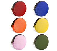 Sinzip 6 bolsas de maquillaje redondas de lona de algodón con parte inferior, multiusos, con cremallera, monedero, bolsa de cosméticos, bolsa de aseo de viaje, bolsa de manualidades en blanco, Multi