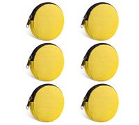 Sinzip 6 bolsas de maquillaje redondas de lona de algodón con parte inferior, multiusos, con cremallera, monedero, bolsa de cosméticos, bolsa de aseo de viaje, bolsa de manualidades en blanco,