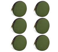 Sinzip 6 bolsas de maquillaje redondas de lona de algodón con parte inferior, multiusos, con cremallera, monedero, bolsa de cosméticos, bolsa de aseo de viaje, bolsa de manualidades en blanco, Verde,